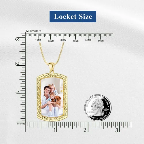 Vista 4 de Fanery sue Collar personalizado con etiqueta de perro para hombres y mujeres, collar conmemorativo con imagen, colgante grabado con foto