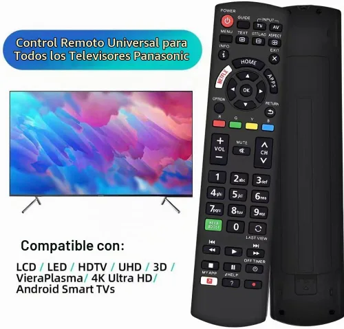 Vista 3 de Mando a distancia universal para Panasonic TV Control remoto funciona para todos los Panasonic Plasma Viera HDTV 3D LCD LED TV