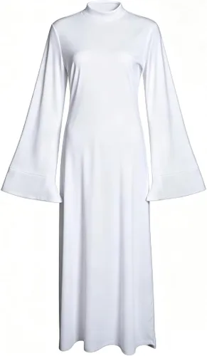 Vista 2 de Disfraz de bata de fantasía para mujer, vestido largo con capucha y cinturón