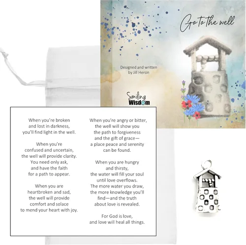 Vista 4 de Smiling Wisdom - 30 juegos de regalo a granel - Go To the Well - Mini tarjetas de agradecimiento inspiradoras de empoderamiento espiritual, bolsas