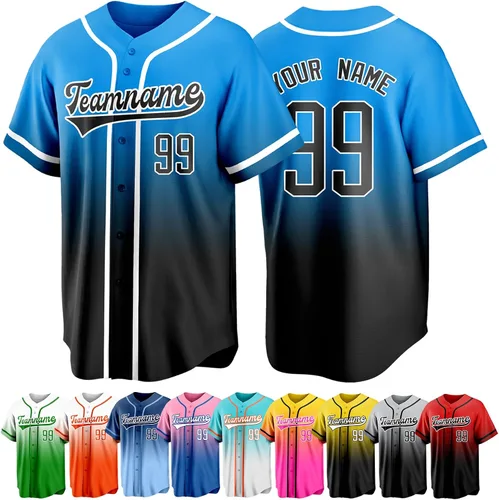 Vista 23 de Custom Baseball Jersey Personalized Short Sleeve Team Sport Uniform Baseball Shirt for Men Women Youth Boy