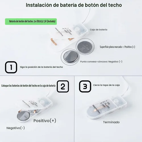 Vista 7 de Juego de 2 tiras de luces LED que funcionan con pilas, 0,5 metros/1 pieza, 60 luces LED de luciérnagas, estrellas y luna, para bricolaje, fiestas