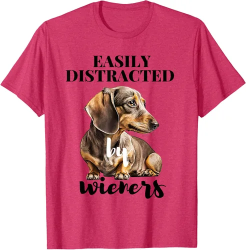Vista 24 de Easy Distracted By Wieners Dachshund - Camiseta divertida para perro Weiner, Azul