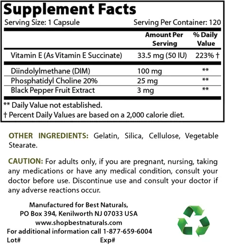 Vista 2 de D-glucarato de calcio 200 mg y suplemento DIM 100 mg