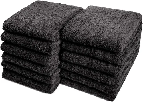 Vista 10 de Car Care Essentials - Juego de 12 toallas de lavado y secado para detalles, beige, 100% algodón hilado en anillo, 16 x 27 pulgadas, 4.25 libras por
