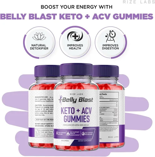 Vista 5 de rize labs Belly Blast Keto + Gomitas ACV, gomitas oficiales para perder peso, reseñas de gomitas (60 gomitas)