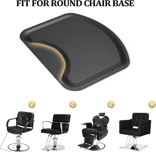 Vista 4 de OmySalon Tapete de peluquería antifatiga para peluquería, grueso tapete para silla de peluquero con corte redondo para peluquería de pie, peluquería