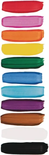 Vista 2 de S&S Worldwide Pintura líquida a granel de témpera líquida, juego de 12 en 11 colores brillantes, botellas abatibles de 8 onzas, ideal para artes
