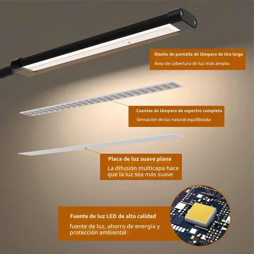 Vista 5 de iZELL Lámpara LED de escritorio para oficina en casa con abrazadera [77 luces LED, 3 modos de color y 10 niveles de brillo] Luces flexibles