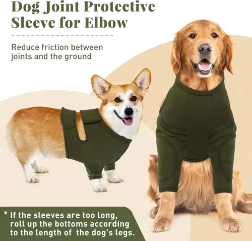 Vista 3 de Nanaki Trajes de recuperación para cirugía de perro para patas delanteras, manga para pierna de perro para dejar de lamer, pantalones anti-lamida