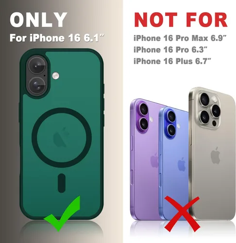 Vista 224 de Funda para Google Pixel 10 Pro XL, cubierta magnética mate, color negro Fit for MagSafe, Screen Protector included, Shockproof Military Grade