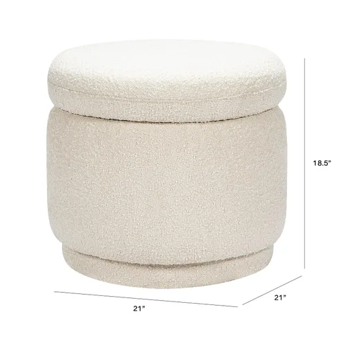 Vista 3 de Babyletto Enoki - Otomana de almacenamiento en ramo de marfil, oro Greenguard y certificado CertiPUR-US