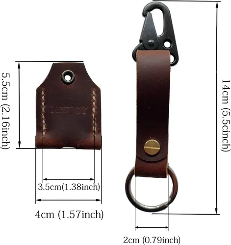 Vista 2 de handmade Leather Key Sleeve Key Ring Holder Vintage Cover Stylish Accessories Protective Key Case Cover Key protector