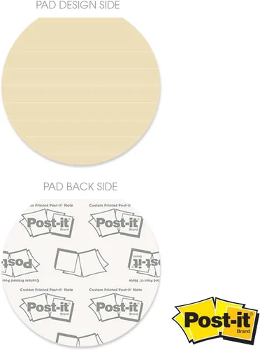 Vista 3 de Earth Tone - Juego de 3 bloc de notas adhesivas redondas y planas, con parte superior geométrica, notas adhesivas bohemias modernas de 3.5 pulgadas
