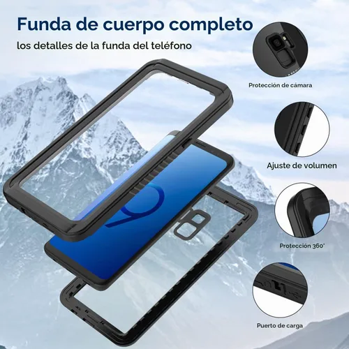 Vista 2 de Lanenas Funda para Samsung Galaxy S9, impermeable, a prueba de polvo, a prueba de caídas con protector de pantalla integrado, 5.8 pulgadas, 360°