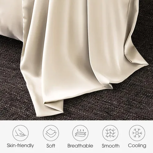 Vista 3 de Juego de 2 fundas de almohada de seda 100% de tamaño estándar, fundas de almohada de seda de morera para cabello y piel, juego de 2, seda de la más
