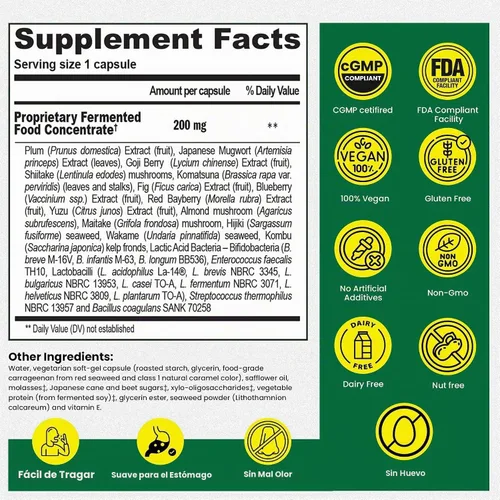 Vista 5 de Dr. Ohhira's Probiotics, fórmula original, 60 cápsulas con paquete de viaje de 10 cápsulas, 13 cepas probióticas con prebióticos y postbióticos
