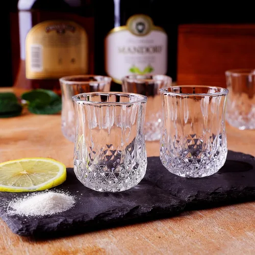 Vista 5 de Juego de 24 vasos de chupito pequeños de 1.5 onzas, vasos de chupito clásicos para whisky, vodka, tequila, jerez, brandy, cordial, mini vasos