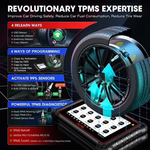 Vista 5 de Escáner Autel MaxiPRO MP900TS, TPMS superior y OE ECU C0ding como MS906 PRO-TS 2026 8in MP900-TS Bidirectional Scan Tool & 3000+ Test, 40+