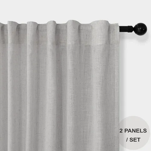 Vista 33 de Pitalk Cortinas de lino para café de 24 pulgadas de largo, con bolsillo trasero, plisadas, estilo bohemio, granja, cocina, cortinas para ventana