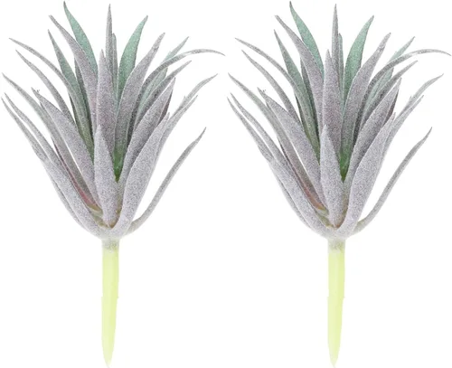Vista 6 de PATIKIL Plantas suculentas artificiales, paquete de 2 plantas falsas pequeñas, plantas suculentas falsas sin maceta para decoración del jardín