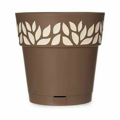 Vista 4 de Maceta Autorriego Stefanplast Cloe Marrón Plástico 25 x 25 x 25 cm (6 Unidades)