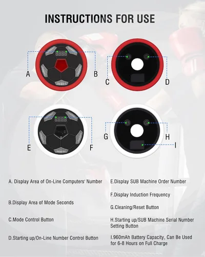 Vista 7 de Luces de entrenamiento de agilidad de velocidad, juegos de luces de reacción 4+1 para fútbol, boxeo, fitness, equipo de entrenamiento deportivo