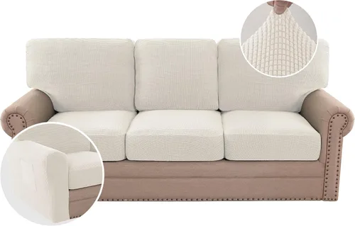 Vista 88 de H.VERSAILTEX Fundas elásticas para sillas de varias piezas, fundas para cojines ajustables para asiento y respaldo
