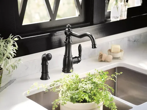 Vista 2 de Moen Weymouth S72101BL - Grifo de cocina negro mate con una manija Mate negro