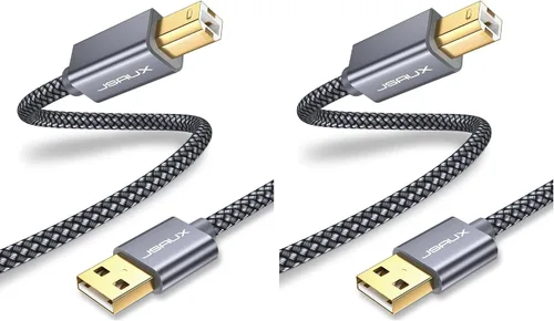 Vista 8 de JSAUX - Cable de impresora, cable de escáner USB tipo A macho a tipo B macho, USB 2.0, de alta velocidad, compatible con HP, Canon, Dell, Epson, Gris