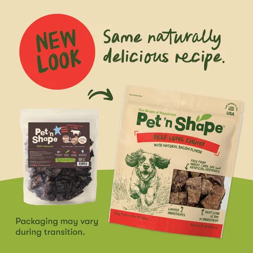 Vista 3 de Pet 'n Shape Beef Lung Chunx - Golosinas para perros, hechas y obtenidas en los Estados Unidos, 16 onzas
