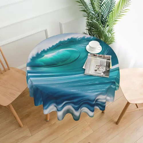Vista 9 de Mantel decorativo redondo Cactus Desert Sunsets: transforma tus mesas de comedor y café con nuestro exuberante acento de lino