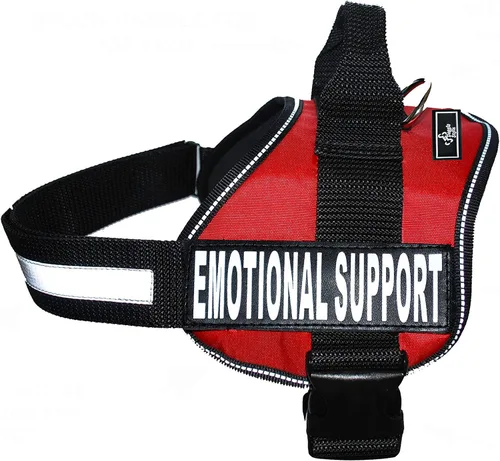 Vista 10 de Doggie Stylz Chaleco de apoyo emocional para perro con 2 parches de animales de apoyo emocional extraíbles, reflectante, ligero, fresco, suave, Negro