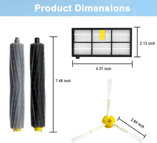Vista 5 de Piezas de repuesto para irobot Roomba 805 960 860 861 866 870 880 890 900 960 980 981 985 Robot Aspirador, 1 Extractor de residuos 3 Filtros 4