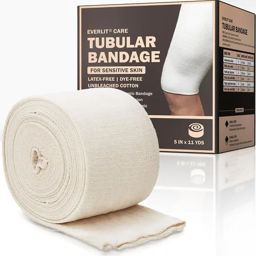Vista 11 de EVERLIT Vendaje tubular elástico de mezcla de algodón 560D, sin látex, extra grueso transpirable para muñeca, mano, compresión moderada a alta