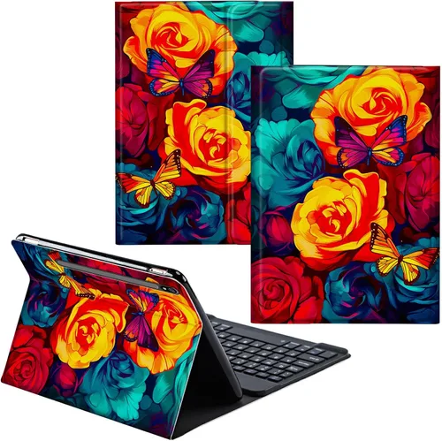 Vista 103 de Para Samsung Galaxy Tab S6 Lite Funda 2022/2020 Teclado Inalámbrico Desmontable Y Cubierta De Soporte De Cuero PU Funda Protectora Para Samsung
