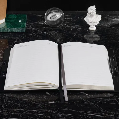 Vista 4 de ZXHQ Diario con candado para mujeres y hombres, diario con cerradura de 220 páginas, cierre oculto plano de 180 grados para escribir, diario