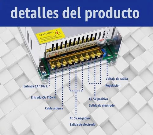 Vista 5 de Adaptador de fuente de alimentación de 12V 100A 1200W AC-DC
