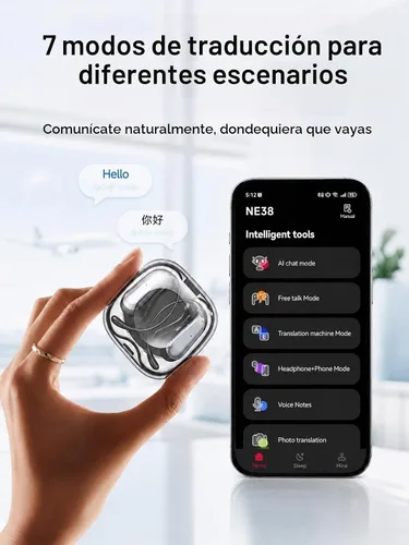 Vista 4 de NE38 AI Traducción Auriculares en tiempo real 165 idiomas Traductor