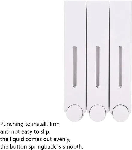 Vista 2 de 3-Pack Wall Mount Shower Soap Dispenser for Hotel Bathroom