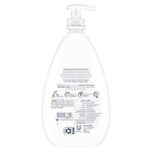 Vista 2 de Baby Dove Loción Facial y Corporal Humedad Rica 20 oz