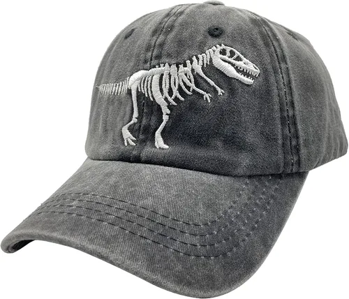 Vista 2 de NVJUI JUFOPL Gorra de béisbol bordada vintage con diseño de dinosaurio para niños