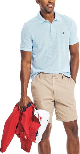 Vista 4 de Nautica playera polo clásica de mangas cortas, color sólido, para hombre