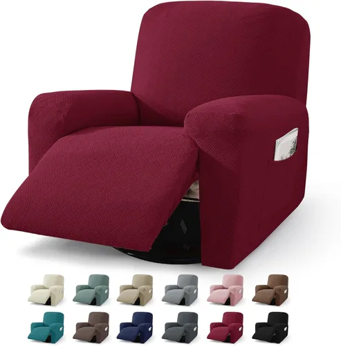 Vista 34 de JIVINER Fundas reclinables de gran tamaño de 3 piezas para sillón reclinable grande con bolsillos, tela jacquard elástica Lazy Boy funda para sofá