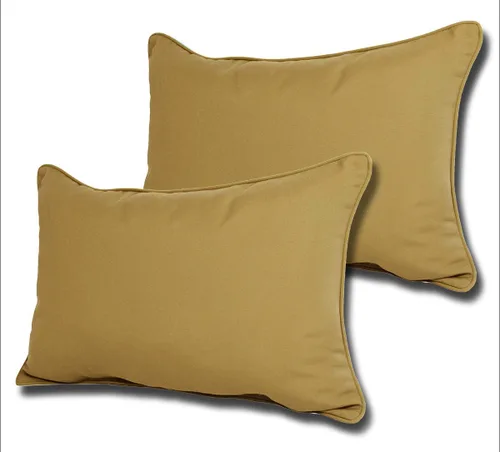 Vista 6 de Comfort Classics Sunbrella - Juego de 2 almohadas lumbares para exteriores e interiores (beige antiguo)