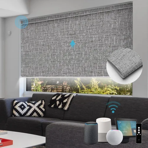 Vista 25 de SmartWings Persianas Motorizadas con Sombras para Ventana Control Remoto Funciona con Thread Apple Homekit Z-Wave Alexa 100% Blackout de Doble Cara