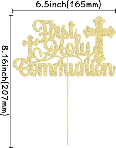 Vista 2 de Gyufise Decoración para pastel de primera comunión para bautismo cristiano, decoración religiosa de Dios bendiga Baby Shower para niños, decoración