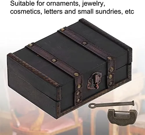 Vista 4 de Yosoo Caja de almacenamiento de madera caja de joyería retro organizador de artículos de escritorio se utiliza como caja de joyería caja de regalo