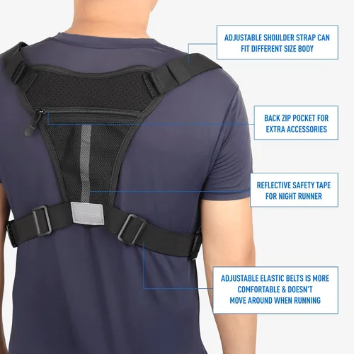 Vista 6 de DEYACE - Bolso de pecho para hombre, Negro-cp, Talla única Bolsa EDC para entrenamientos, correr, ciclismo