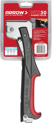 Vista 9 de Arrow HTX50 - Grapadora manual profesional para construcción y aislamiento, mango de agarre ergonómico, cargador de carga trasera de doble